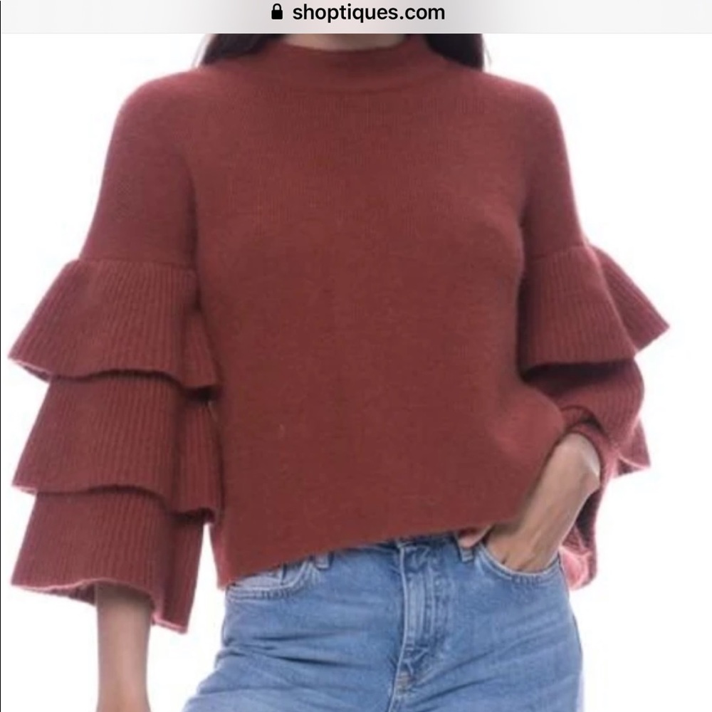 Endless Rose Cinnamon Tiered Sleeve Sweater